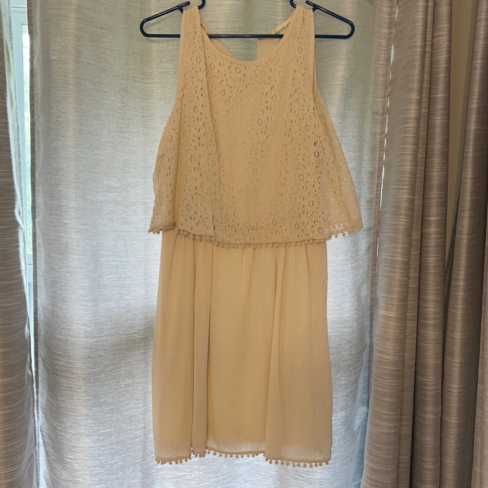 Off white lace linen dress